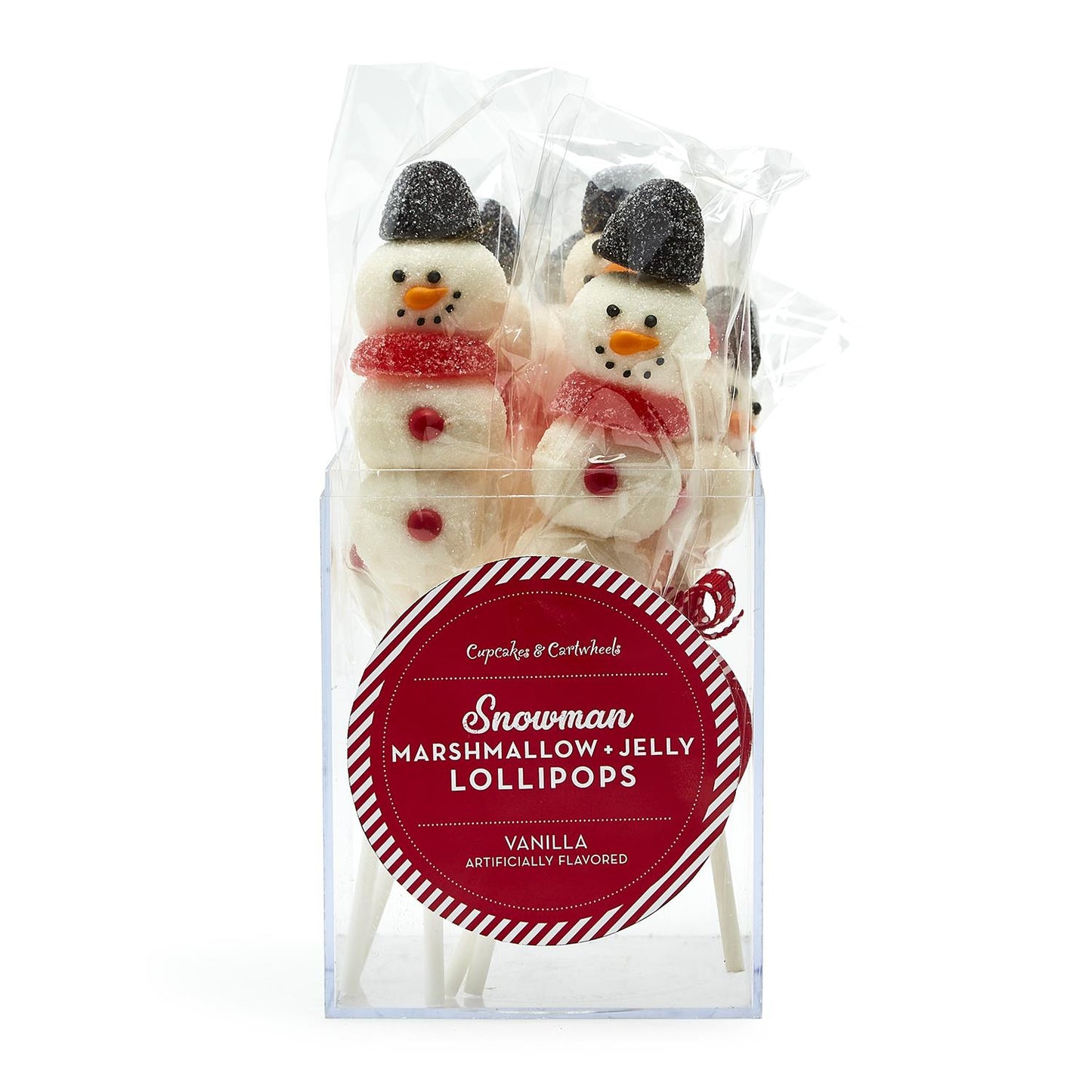 Snowman Marshmallow and Jelly Candy Lollipop