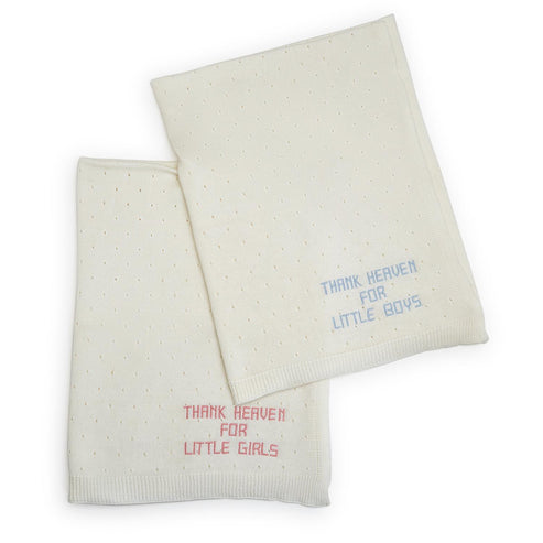 Thank Heaven Embroidered Knit Blanket | Assorted Styles