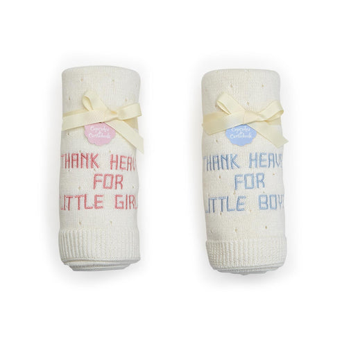 Thank Heaven Embroidered Knit Blanket | Assorted Styles