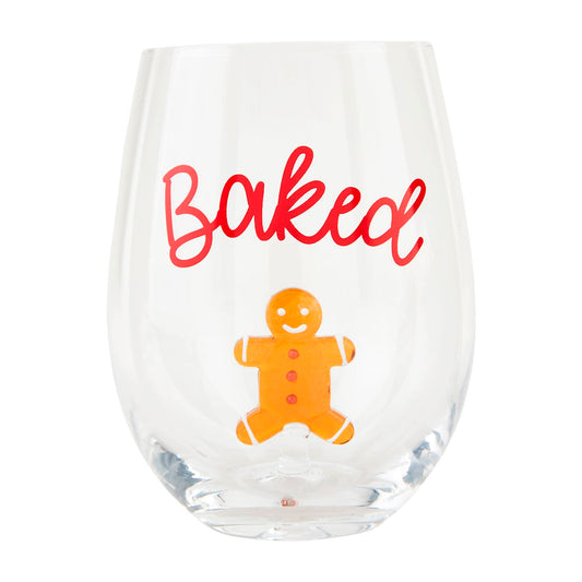 Christmas Icon Wine Glass | Gingerbread