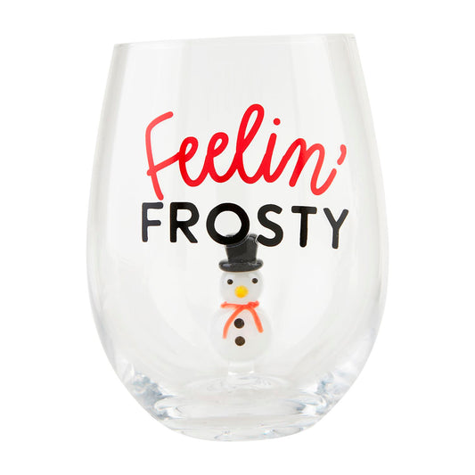 Christmas Icon Wine Glass | Snowman