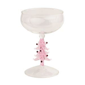 Pink Tree Coupe Glass