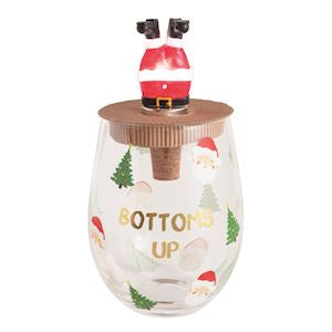 Bottoms Up | Glass & Light-Up Stopper Set