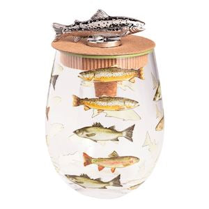 Trout Retreat Wine Glass