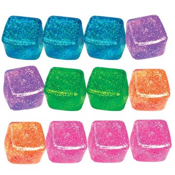 Fun Doh Squish & Squeeze Sparkle Cube | Assorted Colors