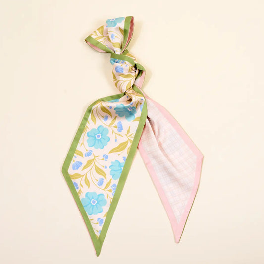 Twirl & Tie Scarf Accessory | Poppin' Petals Aqua