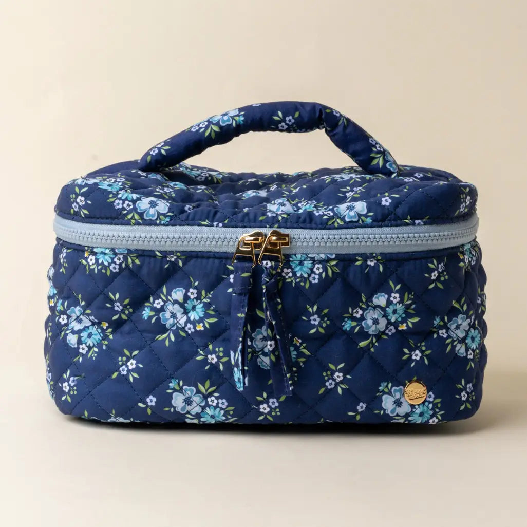 Glam & Go Quilted Cosmetic Bag | Endless Daydream Navy