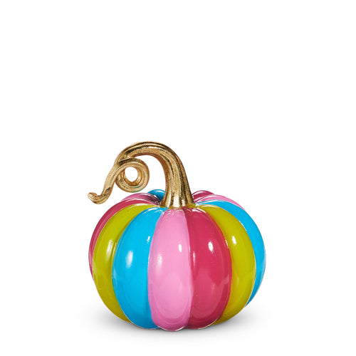 6" Multicolor Stripe Pumpkin