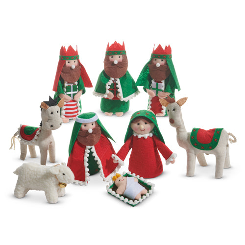 Red & Green Nativity Set | 6"