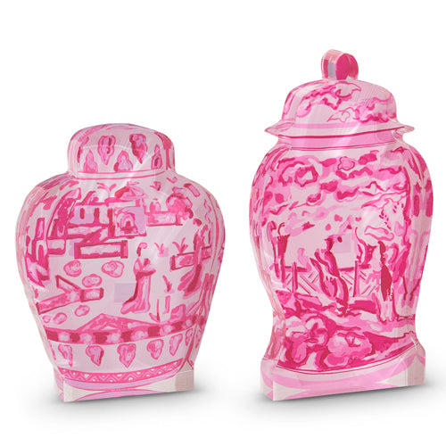 10" Pink Chinoiserie Acrylic