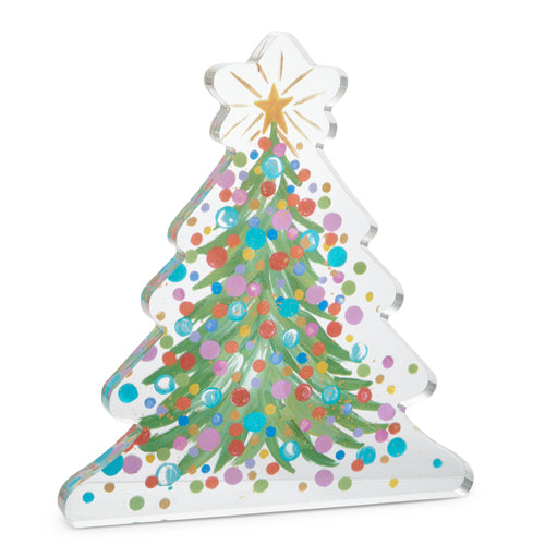 10" Confetti Tree Acrylic Block