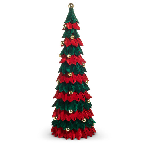 Red & Green Velvet Tree | 34.5"