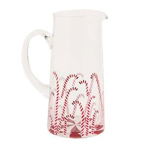 Candy Cane Glass Pitcher