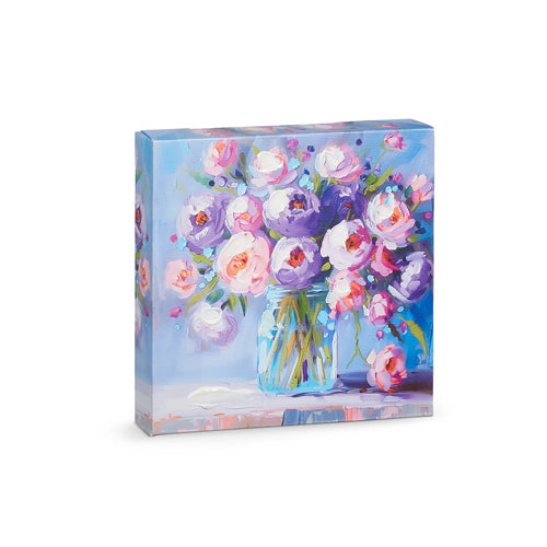 Purple Floral Wall Art - 16”