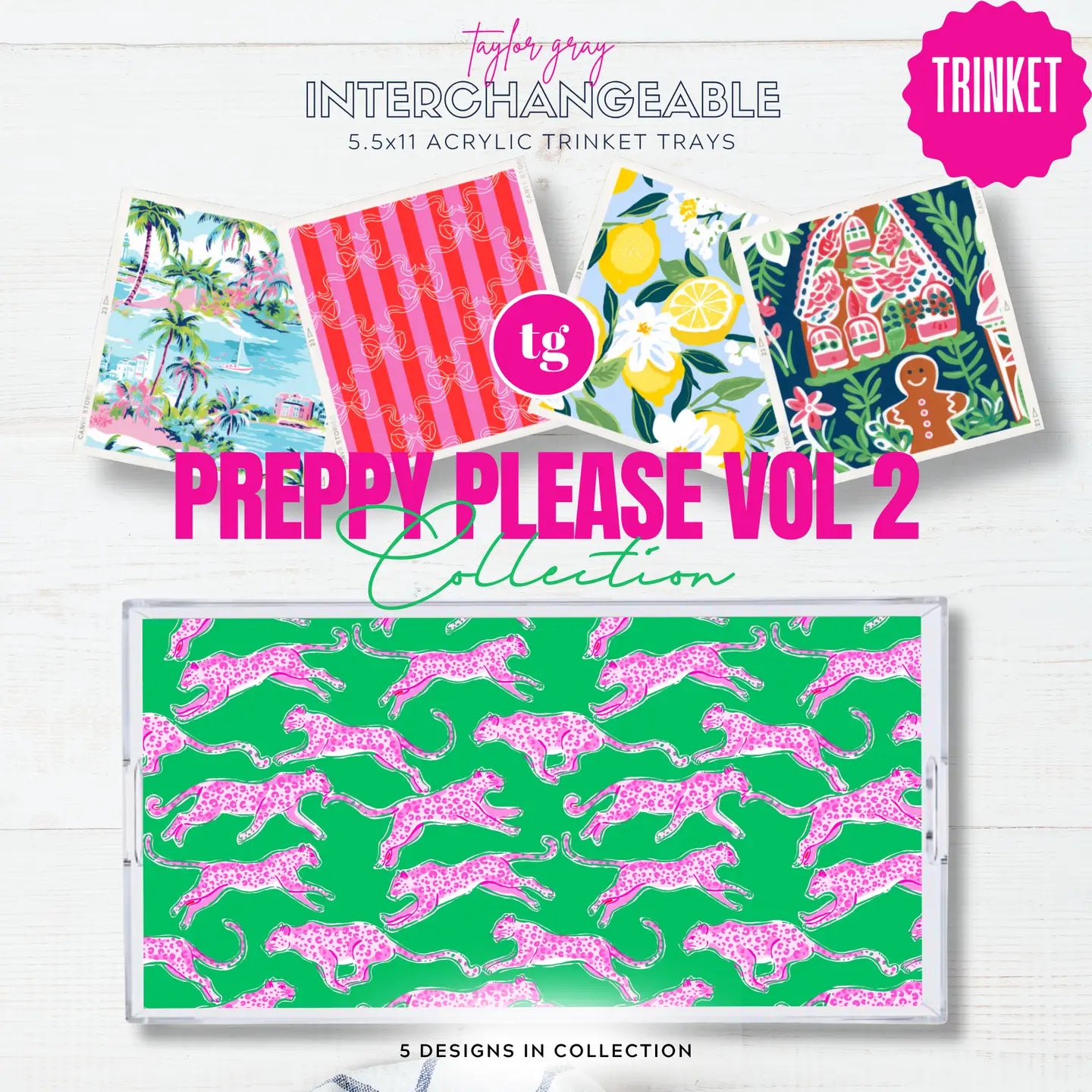 Acrylic Trinket Tray Inserts | Preppy Please Vol 2