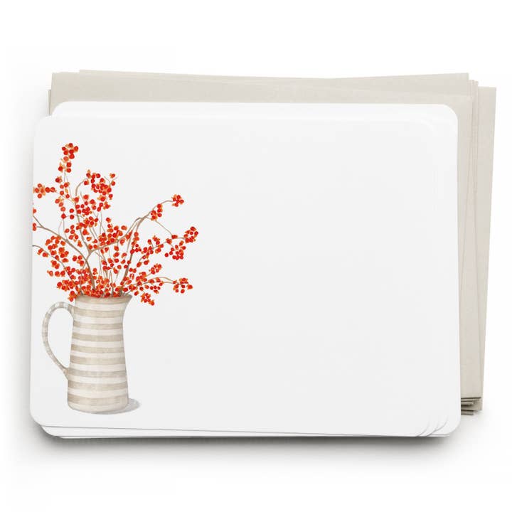 Boxed Flat Notecards | Autumn Berry Pitcher