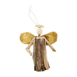 Gold Oyster Angel Ornament