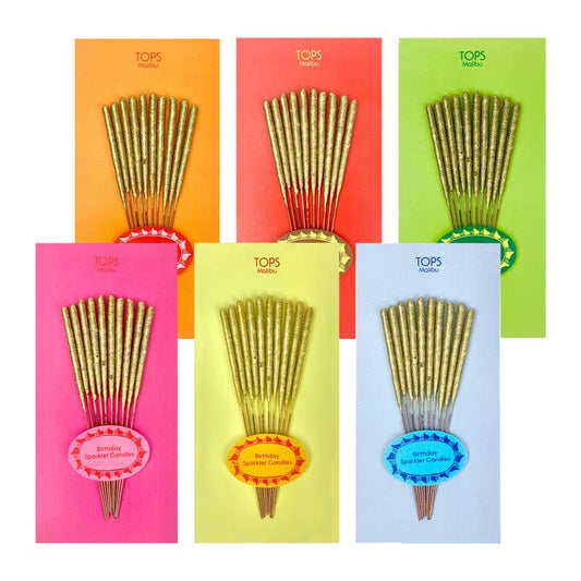 Birthday Sparkler Candles | 4" Gold | Assorted Colors