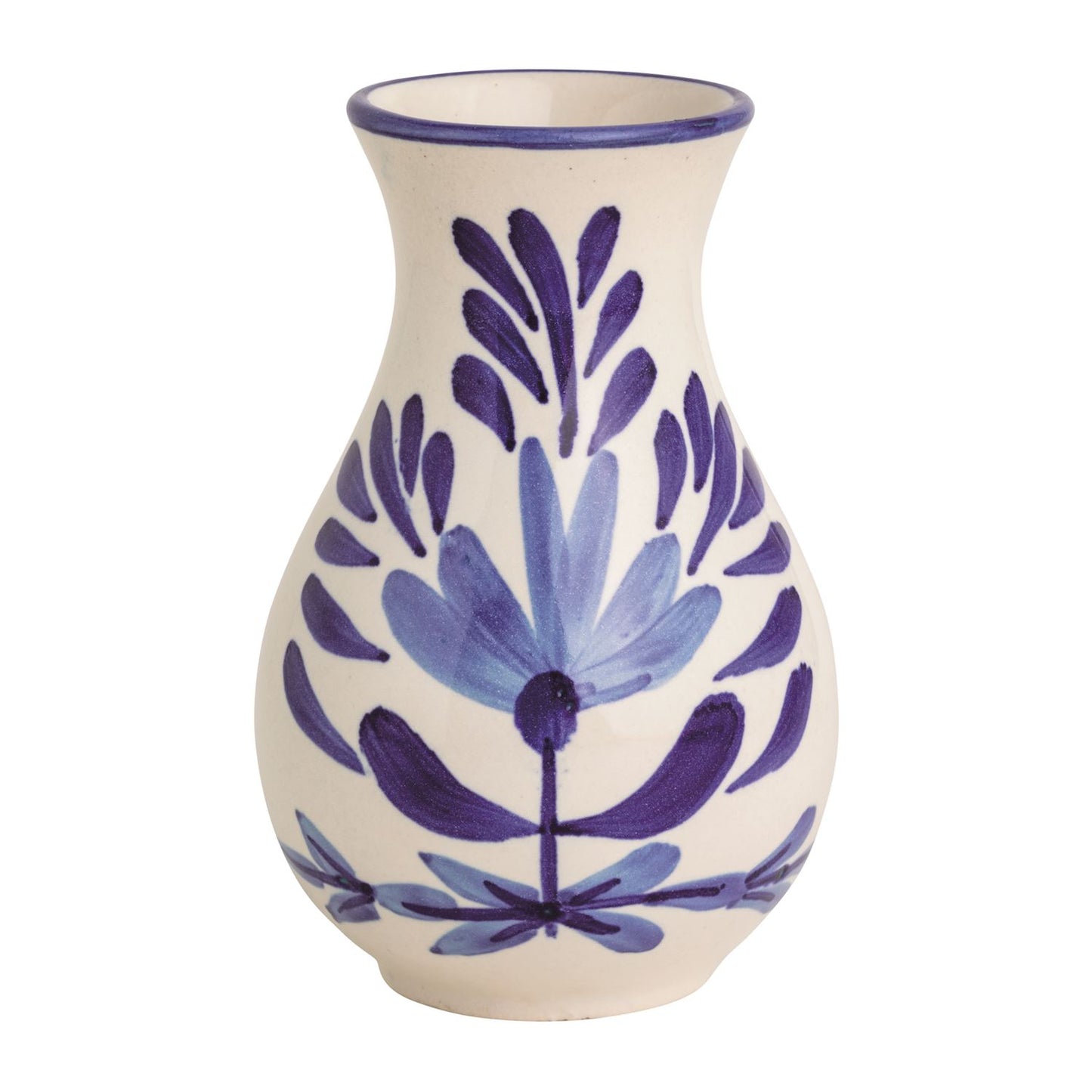 Medium Blue Floral Bud Vase