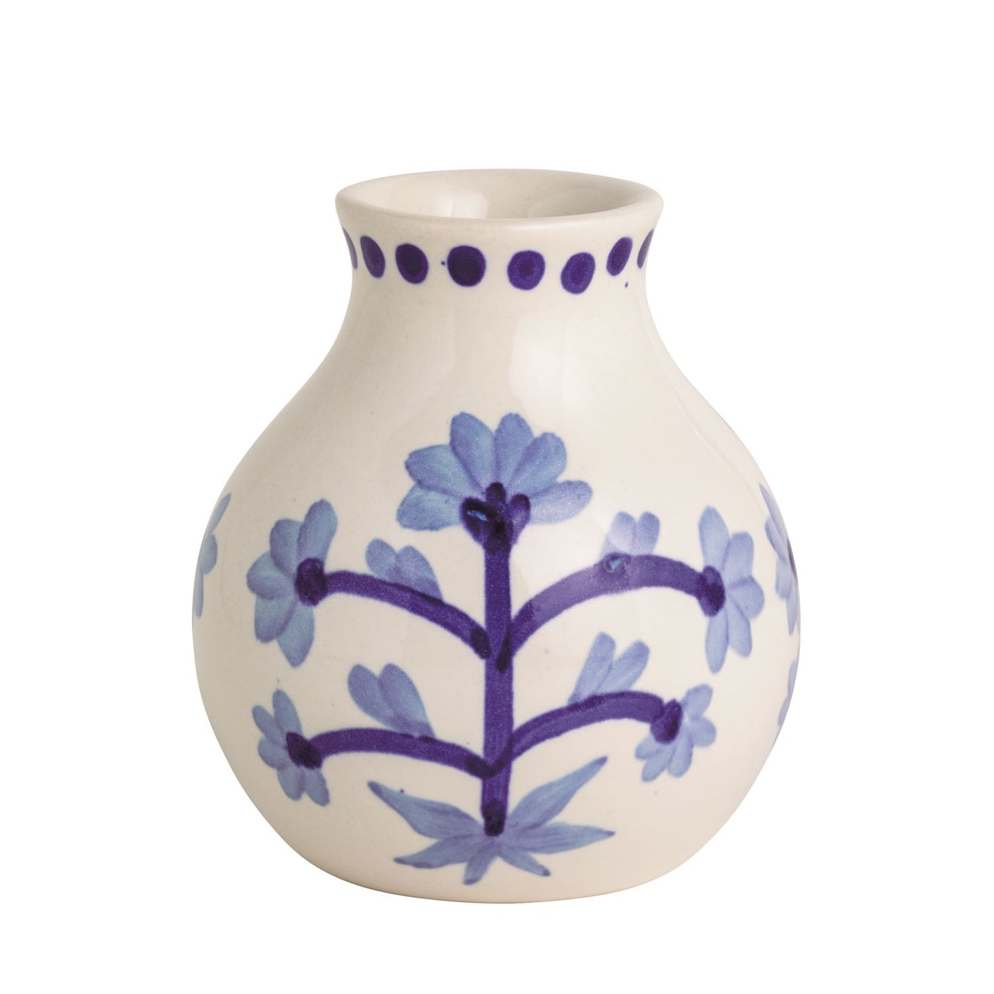 Small Blue Floral Bud Vase