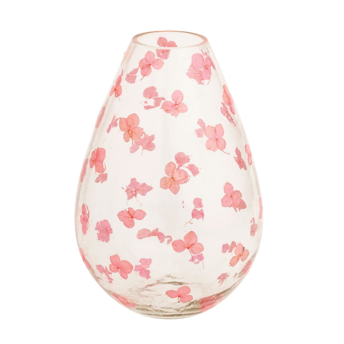 Large Pink Pressed Flower Vase