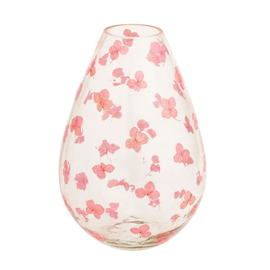 Large Pink Pressed Flower Vase