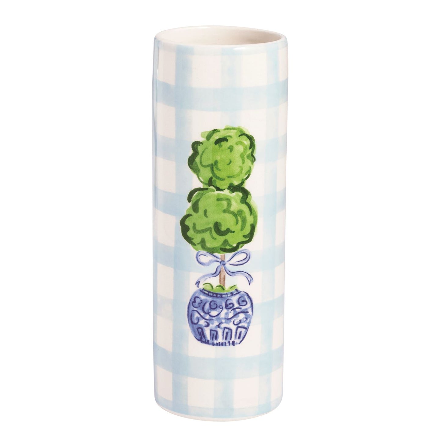 Gingham Topiary Stem Vase