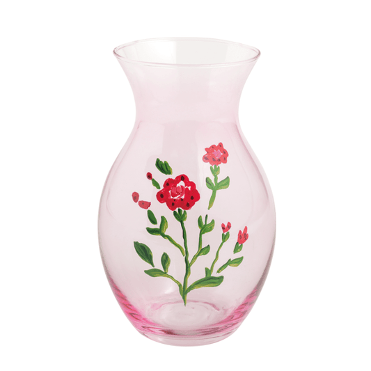 Red Glass Flower Small Vase