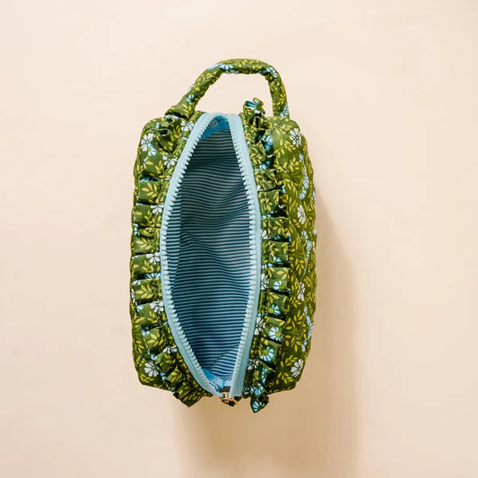 Essentials Quilted Cosmetic Pouch | Everbloom Forest Green