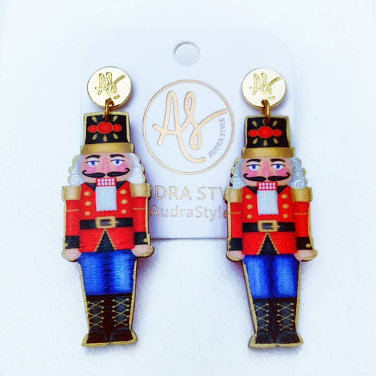 Christmas Earrings | White Hair Nutcrackers