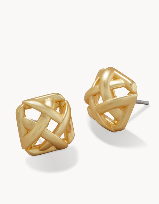 Cane Stud Earrings - Gold