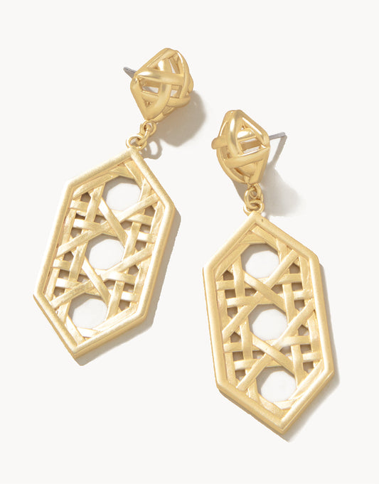 Cane Drop Earrings - Gold