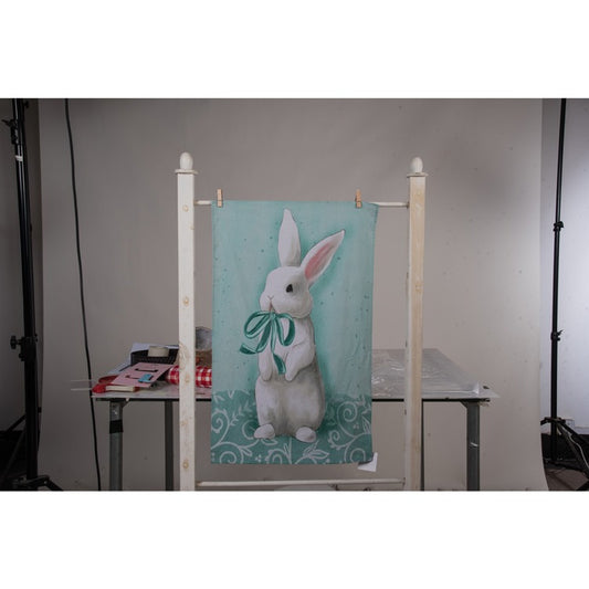 Mint Bunny Tea Towel