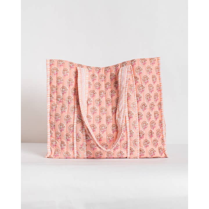 Layla Pink Quilted Tote