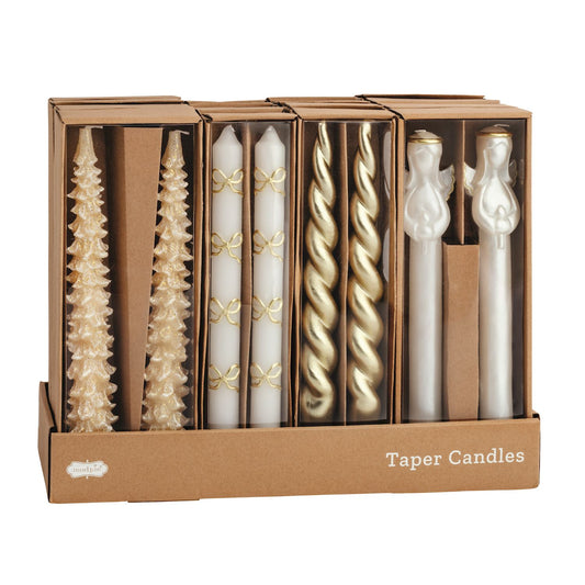 Gold Christmas Taper Candle Sets | Assorted Styles