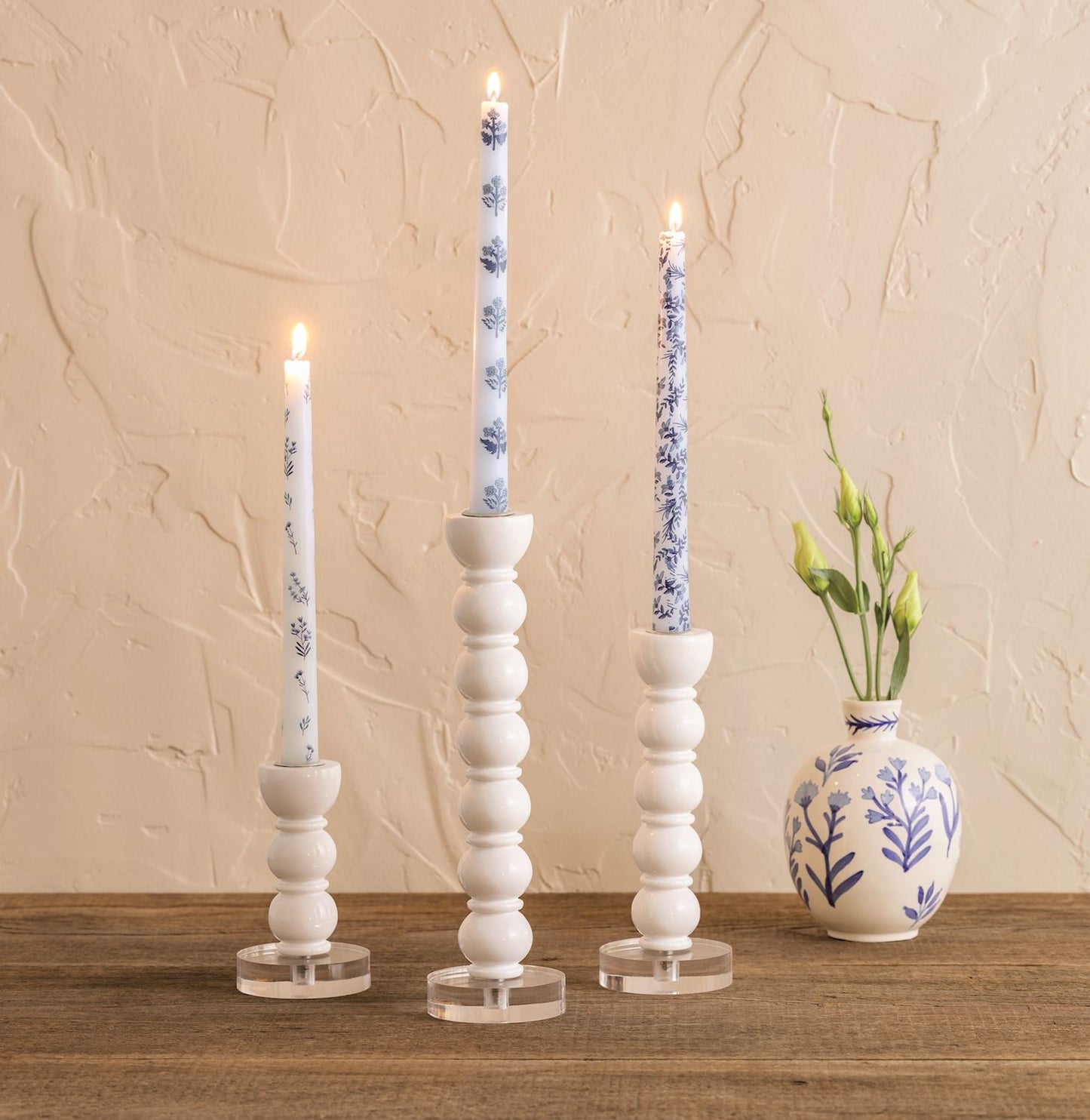 Block Print Blue Taper Sets | Assorted