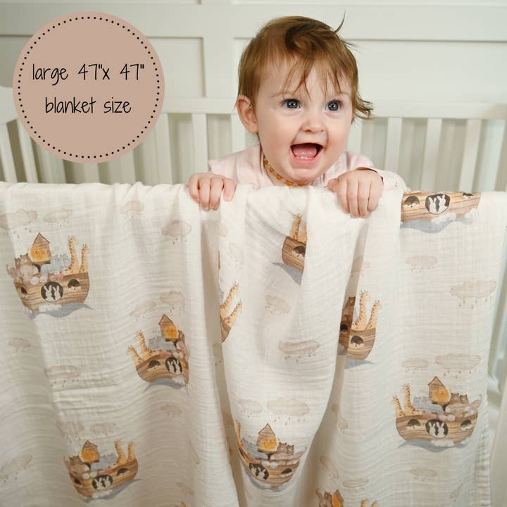 Muslin Swaddle Blanket | Noah's Ark