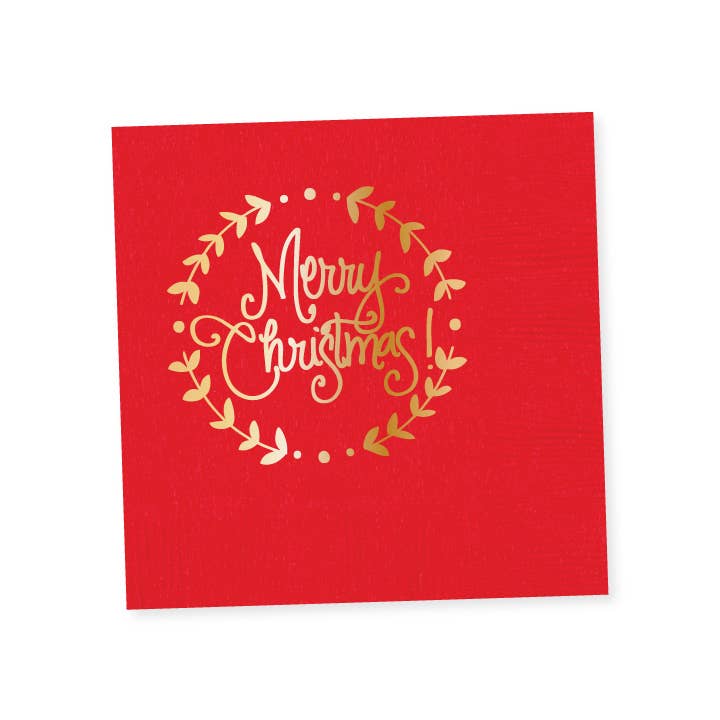 Christmas Wreath Napkins | Red