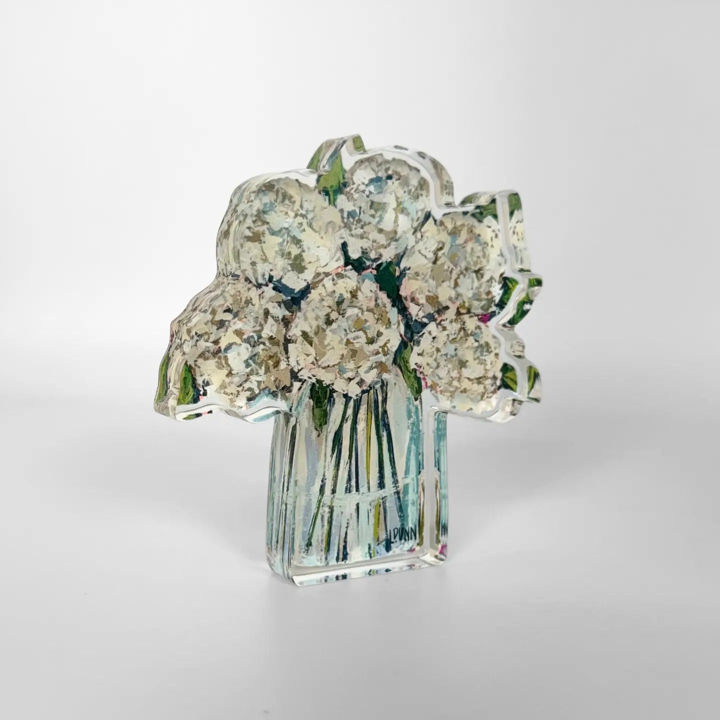 Large Acrylic Bloom Block | Hydrangeas in Cream