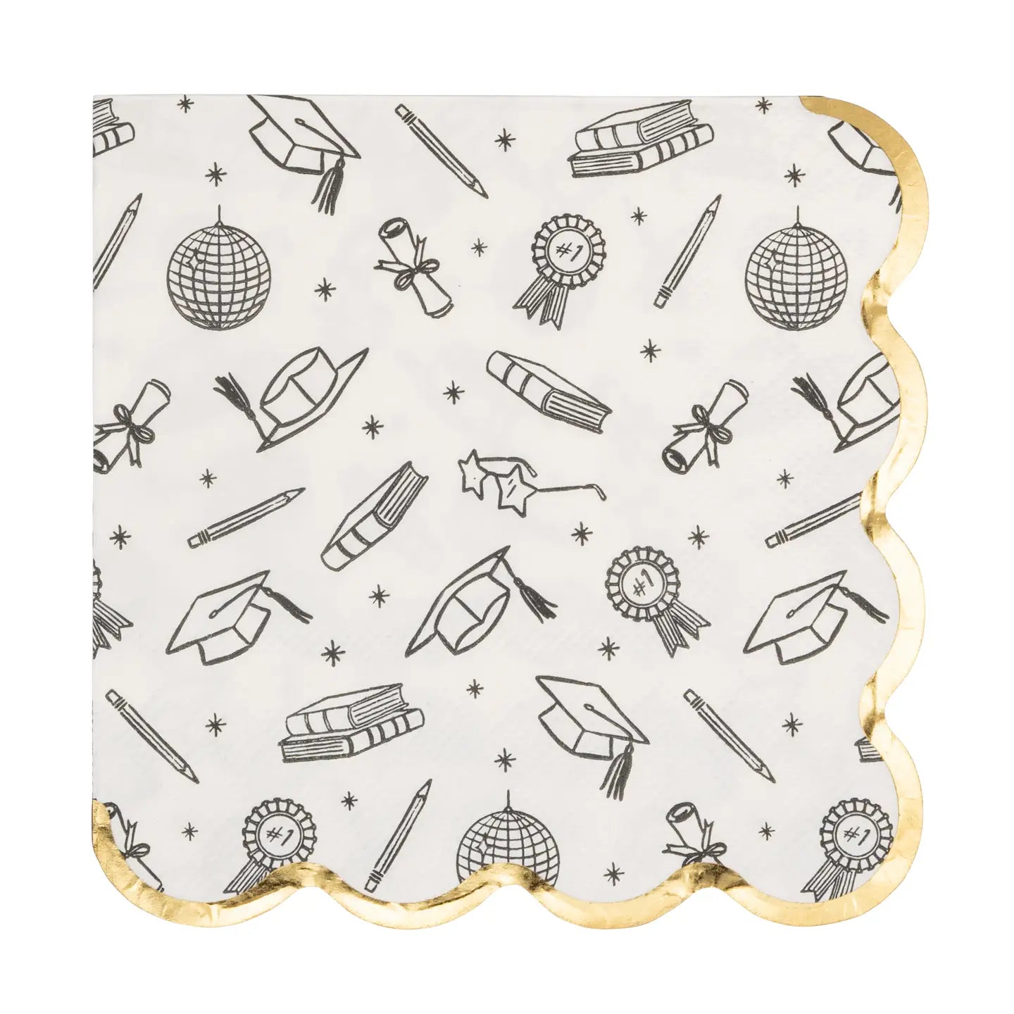 Grad Icon Foil Napkin Cocktail