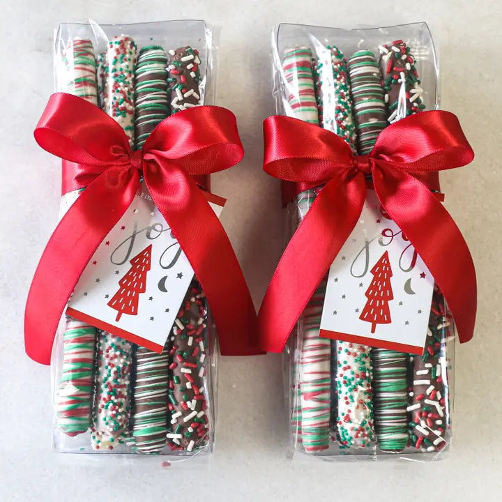 Milk & White Chocolate Covered Holiday Pretzel Rods