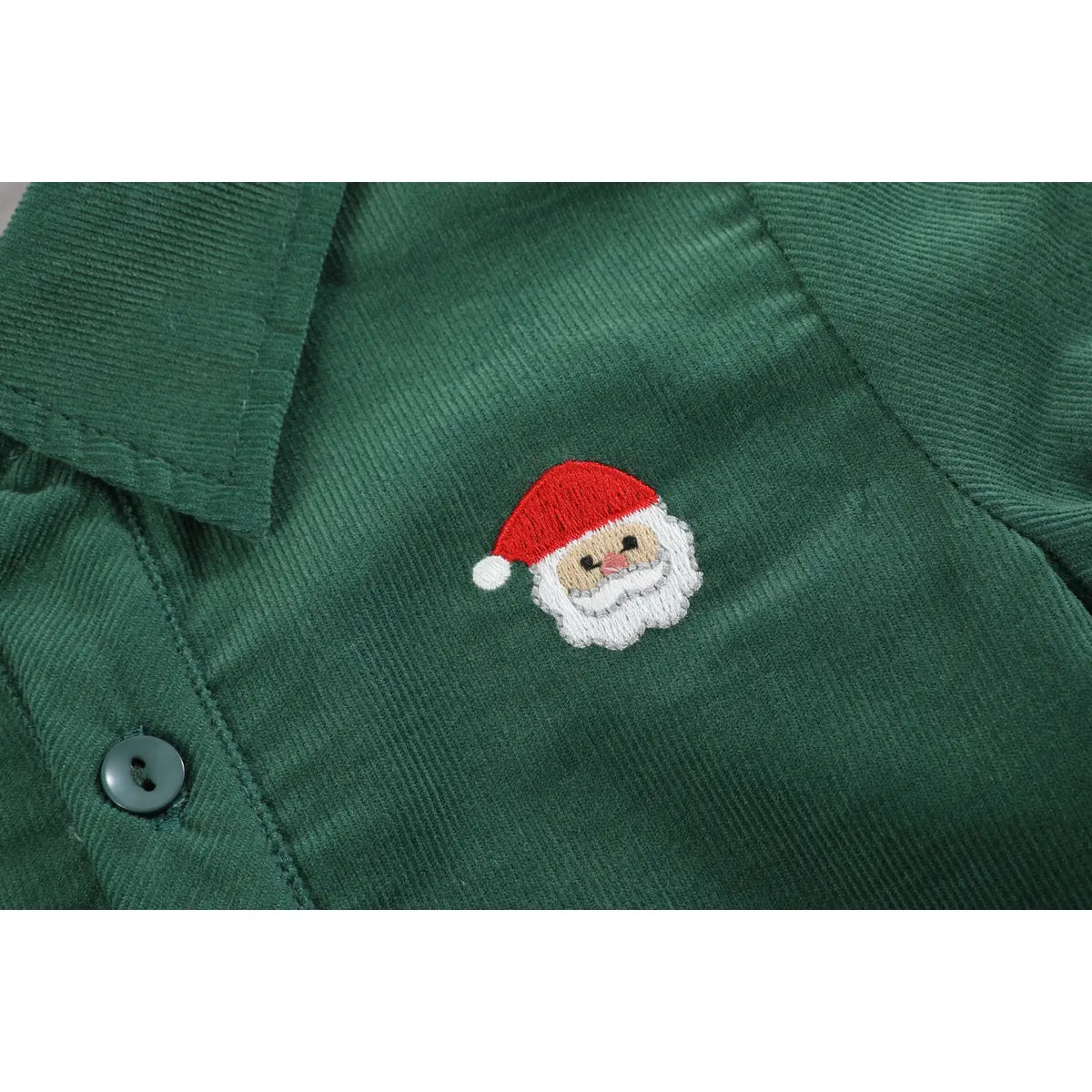 Green Corduroy Santa Dress Shirt