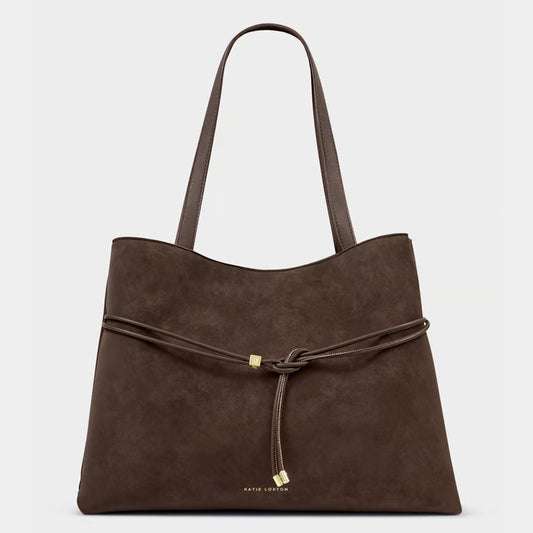 Lori Tote Bag | Bitter Chocolate Suedette