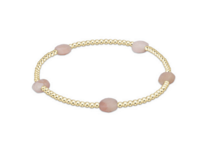 Admire Small Gem 2mm Gold Bracelet | Pink Opal