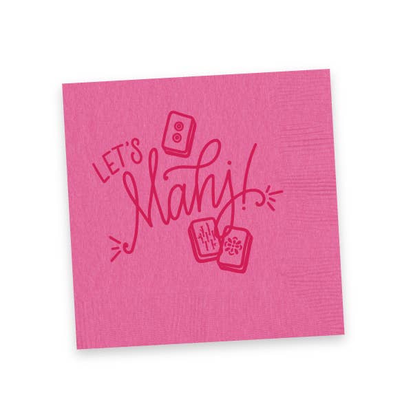 Let's Mahj! Napkins | Pink