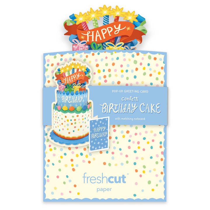 Mini Pop-Up Greeting Cards | Confetti Birthday Cake