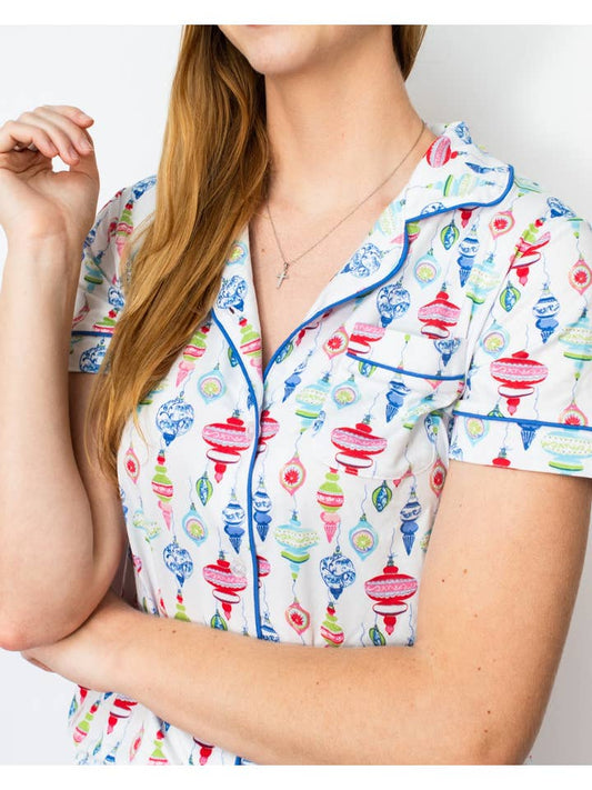 Short Sleeve Button Up Sleep Shirt | Whimsical Wonders