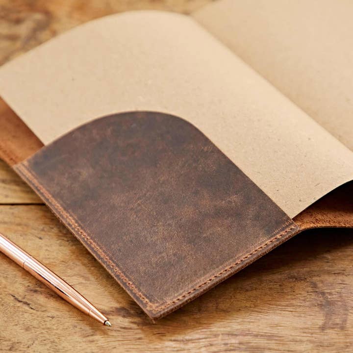 Buffalo Leather Refillable Journal | Brown