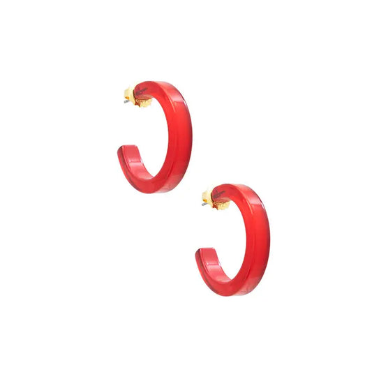 Small Resin Hoop Earring | Red