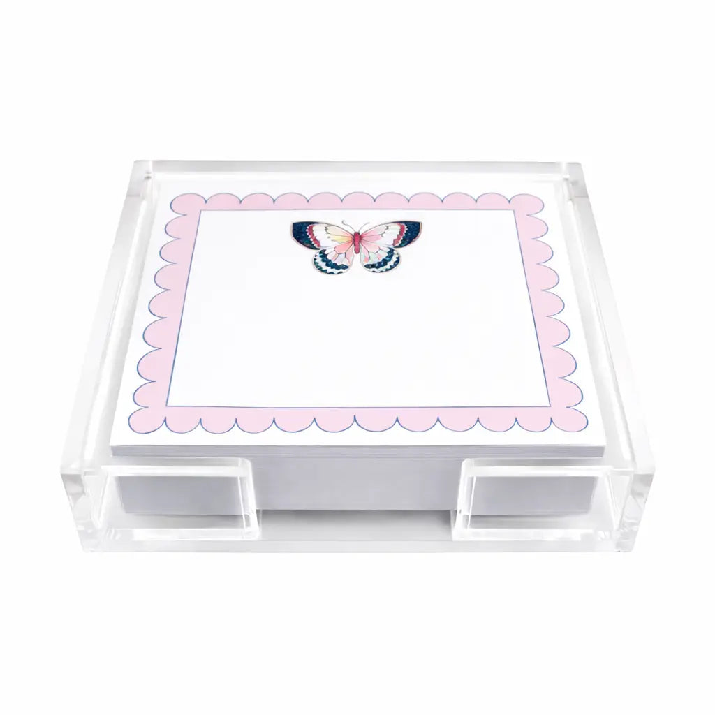 Acrylic Holder & Notepad | Butterfly